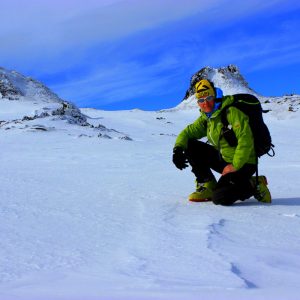 Sci alpinismo sull’Etna zona fratelli Pii,quota 2700Mt